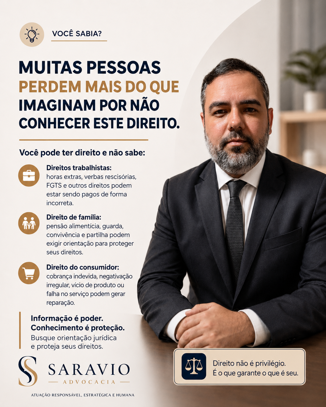 José Saravio da Silva Junior, advogado responsável pela Saravio Advocacia